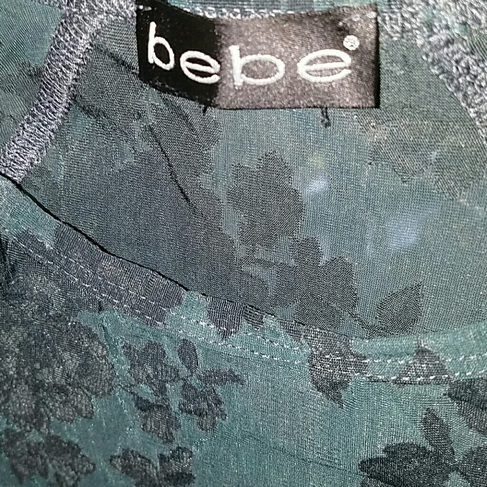 bebe Emerald Green Sheer Top